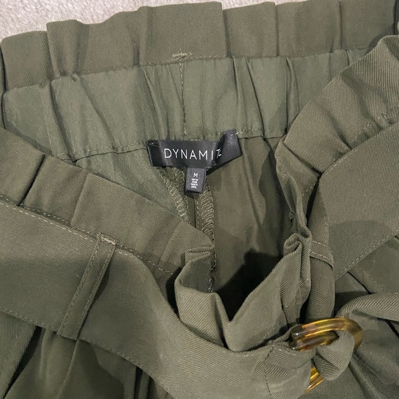 Dynamite Clothing Green Belted Pull On Pants - Picture 5 of 6